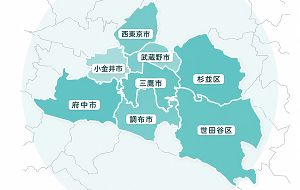 訪問診療の対応エリア地図
